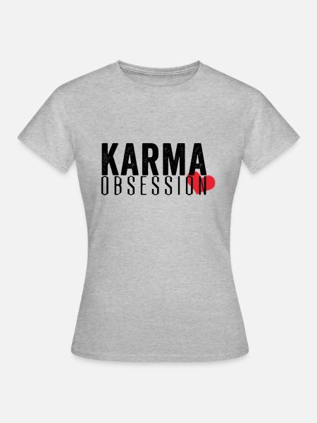 KarmaObsession - Frauen T-Shirt - Grau meliert