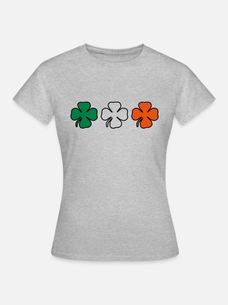 irish klee - Frauen T-Shirt - Grau meliert