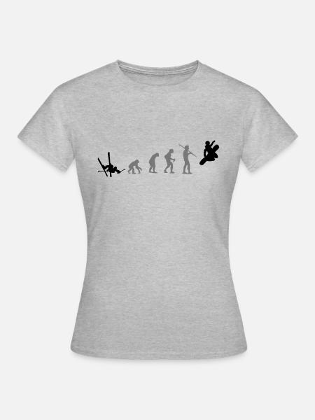 boarders evolution - Frauen T-Shirt - Grau meliert