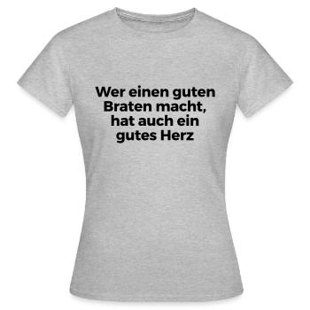 Braten - Frauen T-Shirt - Grau meliert - Vorne - AI Model Female 172 dark (172cm)