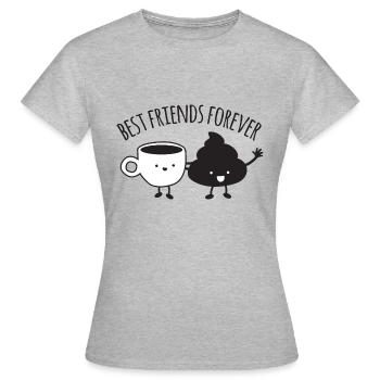 Meilleur café et caca Firends Forever - T-shirt Femme - gris chiné - Devant - AI Model Female 172 dark (172cm)