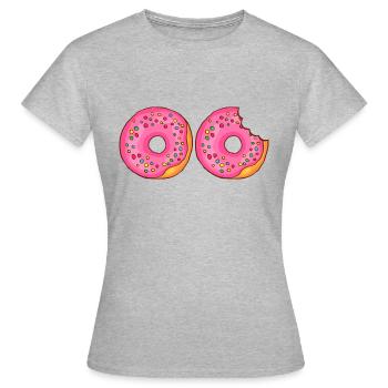 Donuts Confiserie Cookie Törtchen Kuchen Torten - Frauen T-Shirt - Grau meliert - Vorne - AI Model Female 172 dark (172cm)