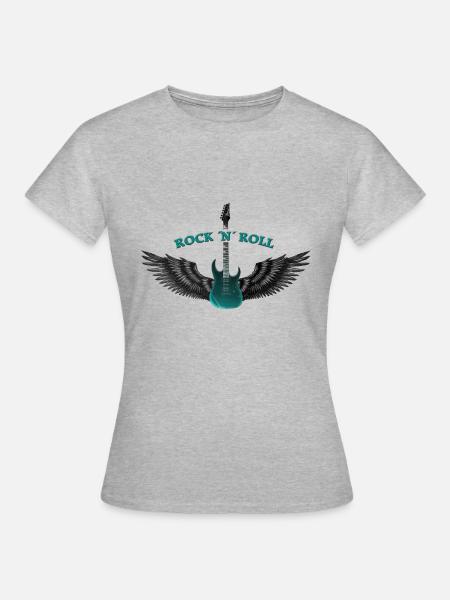 ROCK N ROLL - Frauen T-Shirt - Grau meliert