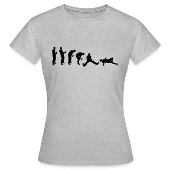 Évolution ivre - T-shirt Femme - gris chiné - Devant - AI Model Female 172 dark (172cm)