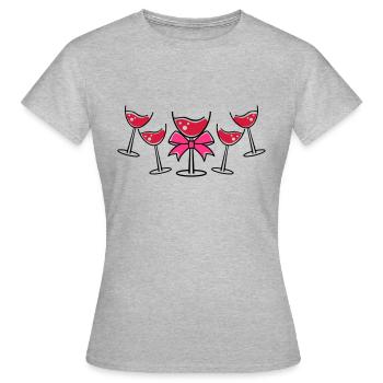 glases wine - Frauen T-Shirt - Grau meliert - Vorne - AI Model Female 172 dark (172cm)