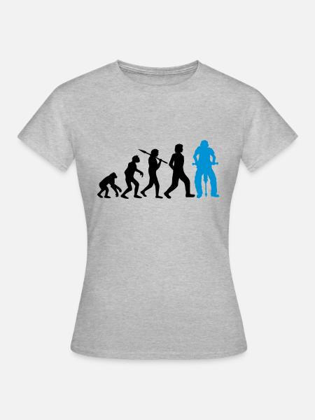 Logo Evolution Presslufthammer - Frauen T-Shirt - Grau meliert