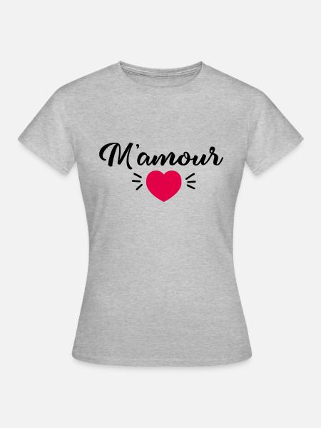 m'amour - T-shirt Femme - gris chiné