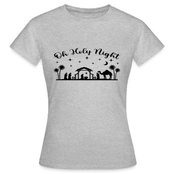 Oh Holy Night - Frauen T-Shirt - Grau meliert - Vorne - AI Model Female 172 dark (172cm)