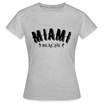 Miami Beach - T-shirt Femme - gris chiné - Devant - AI Model Female 172 dark (172cm)
