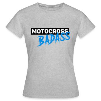 Blaues Motocross-Logo - Frauen T-Shirt - Grau meliert - Vorne - AI Model Female 172 dark (172cm)