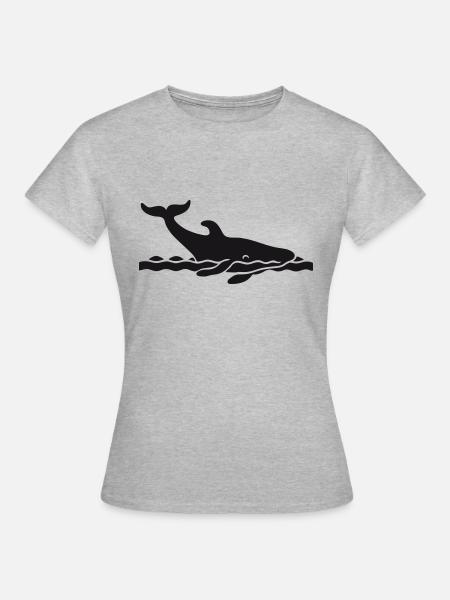 Wal-Silhouette - Frauen T-Shirt - Grau meliert