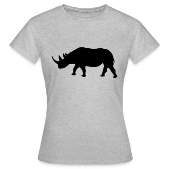 nashorn- rhino - Frauen T-Shirt - Grau meliert - Vorne - AI Model Female 172 dark (172cm)