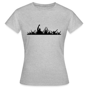 Menschen - Fans Gruppe Jubel - Frauen T-Shirt - Grau meliert - Vorne - AI Model Female 172 dark (172cm)