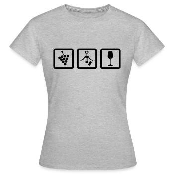 Winzer Gear - Winzer Zubehör Weinrebe Korkenzieher - Frauen T-Shirt - Grau meliert - Vorne - AI Model Female 172 dark (172cm)