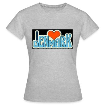 Ich liebe Denmark - Frauen T-Shirt - Grau meliert - Vorne - AI Model Female 172 dark (172cm)