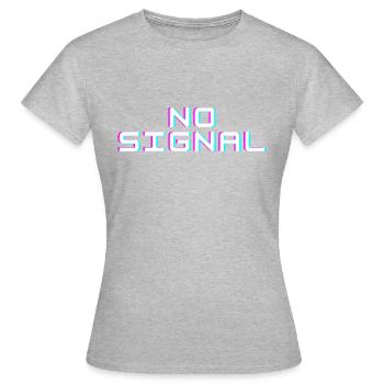 NO SIGNAL?! - Frauen T-Shirt - Grau meliert - Vorne - AI Model Female 172 dark (172cm)