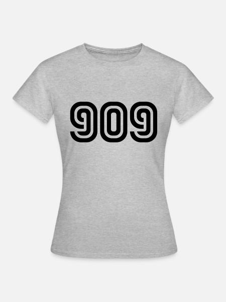Number 909__V001 - Frauen T-Shirt - Grau meliert