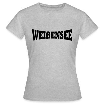Weissensee lettrage - T-shirt Femme - gris chiné - Devant - AI Model Female 172 dark (172cm)