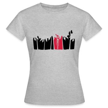 paumes vacances île extraterrestre noir homme long bras - T-shirt Femme - gris chiné - Devant - AI Model Female 172 dark (172cm)