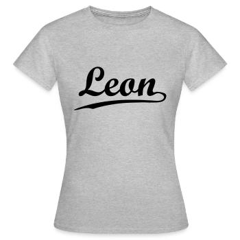 leon - Frauen T-Shirt - Grau meliert - Vorne - AI Model Female 172 dark (172cm)