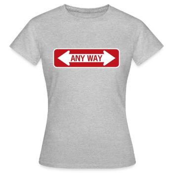 Straßenschild in irgendeiner Weise rot - Frauen T-Shirt - Grau meliert - Vorne - AI Model Female 172 dark (172cm)