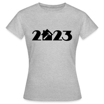 Caretaker 2023, craftsman 2023, builder 2023 - Women's T-Shirt - heather grey - Front - AI Model Female 172 dark (172cm)