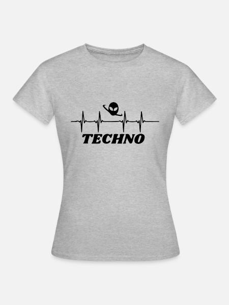 Techno Puls - Frauen T-Shirt - Grau meliert