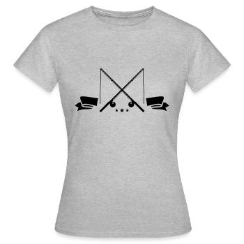 angelrute symbol - Frauen T-Shirt - Grau meliert - Vorne - AI Model Female 172 dark (172cm)