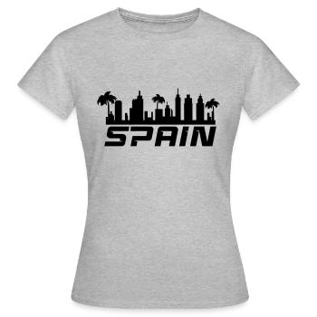 Espagne - T-shirt Femme - gris chiné - Devant - AI Model Female 172 dark (172cm)