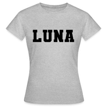Nom - Luna - T-shirt Femme - gris chiné - Devant - AI Model Female 172 dark (172cm)