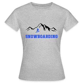 Snowboarding - Frauen T-Shirt - Grau meliert - Vorne - AI Model Female 172 dark (172cm)