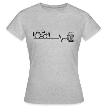 Tractor and Beer - Women's T-Shirt - heather grey - Front - AI Model Female 172 dark (172cm)