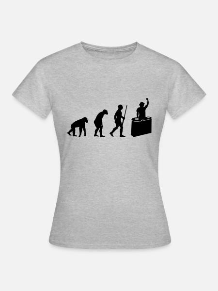 DeeJay Evolution - Frauen T-Shirt - Grau meliert