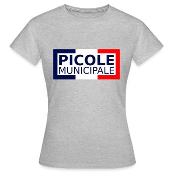 picole municipale - T-shirt Femme - gris chiné - Devant - AI Model Female 172 dark (172cm)