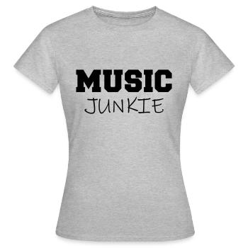 Music Junkie - T-shirt Femme - gris chiné - Devant - AI Model Female 172 dark (172cm)