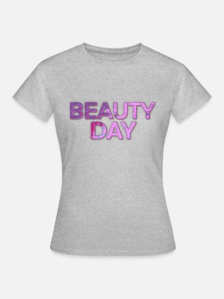 Beauty Day - Frauen T-Shirt - Grau meliert