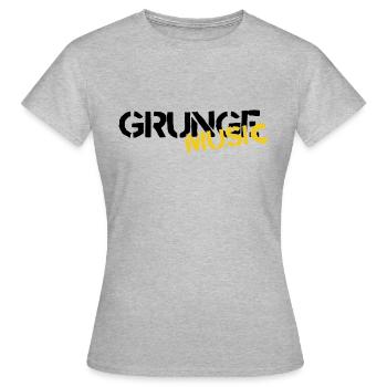 Grunge Music schwarz gelb,Rock Kleidung,Rock Musik - Frauen T-Shirt - Grau meliert - Vorne - AI Model Female 172 dark (172cm)