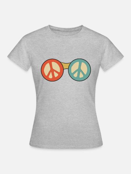 Sonnenbrille Frieden Frieden Symbol - Frauen T-Shirt - Grau meliert