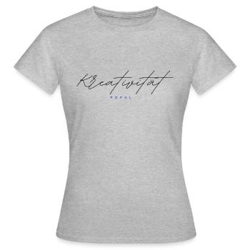 Inspirierende Wörter, Trendige T-Shirts von Popal - Frauen T-Shirt - Grau meliert - Vorne - AI Model Female 172 dark (172cm)