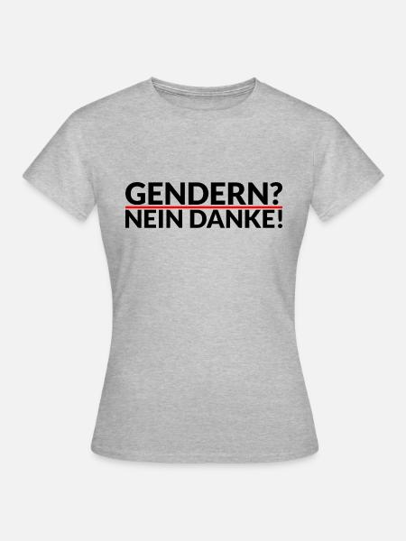 Gendern - Nein Danke - Frauen T-Shirt - Grau meliert