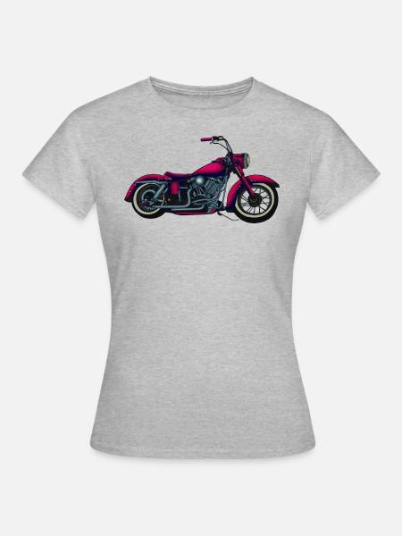 Motorrad - Frauen T-Shirt - Grau meliert