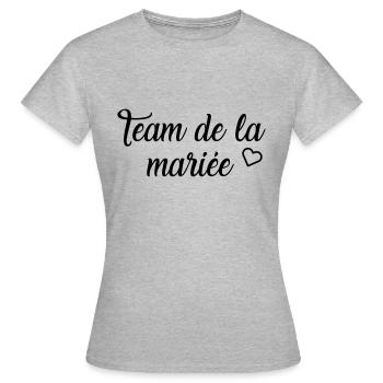 Team der Braut - Frauen T-Shirt - Grau meliert - Vorne - AI Model Female 172 dark (172cm)