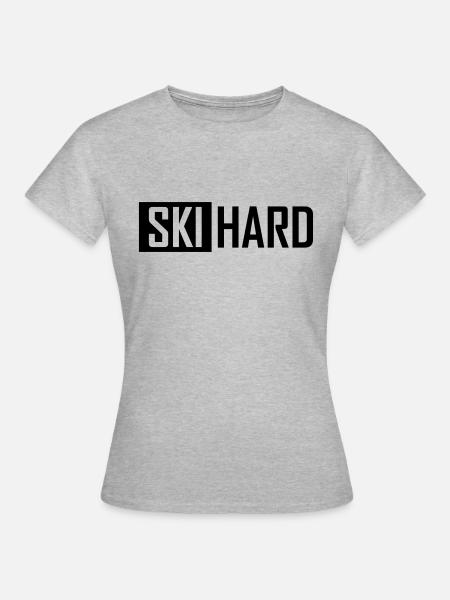 ski hard - Frauen T-Shirt - Grau meliert
