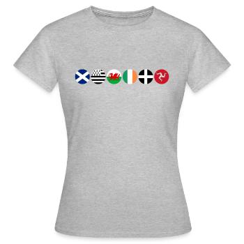 Drapeaux des nations celtiques - T-shirt Femme - gris chiné - Devant - AI Model Female 172 dark (172cm)