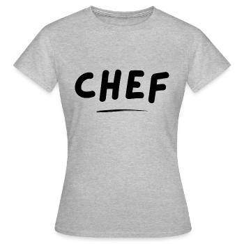 CHEF - originelle Geschenkidee - Frauen T-Shirt - Grau meliert - Vorne - AI Model Female 172 dark (172cm)