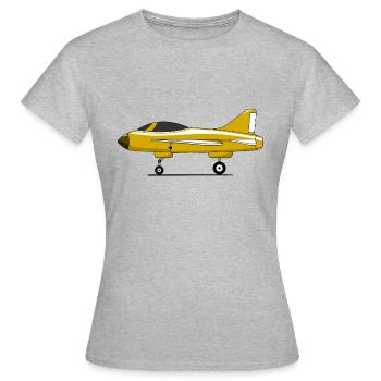 Flugzeug Fahrwerk Gelb - Frauen T-Shirt - Grau meliert - Vorne - AI Model Female 172 dark (172cm)