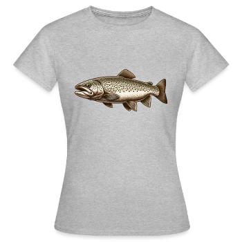 Truite - T-shirt Femme - gris chiné - Devant - AI Model Female 172 dark (172cm)