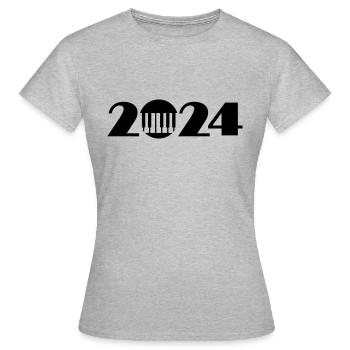 Klavier 2024, Konzert 2024, Klavierspieler 2024 - Frauen T-Shirt - Grau meliert - Vorne - AI Model Female 172 dark (172cm)