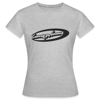 Conception de lettrage Y2k mignonne - T-shirt Femme - gris chiné - Devant - AI Model Female 172 dark (172cm)