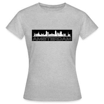 Amsterdam - mit Skyline! - Frauen T-Shirt - Grau meliert - Vorne - AI Model Female 172 dark (172cm)